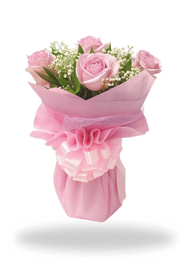7 Lovely kisses - Pink Roses Bouquet